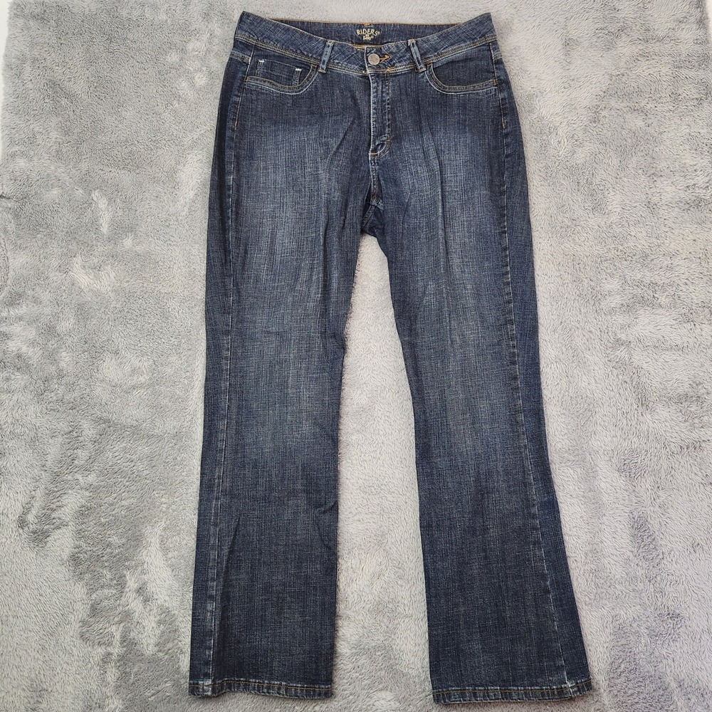 Riders by Lee Jeans Womens 16M Blue High Rise Straight Stretch 5 Pocket 130M486